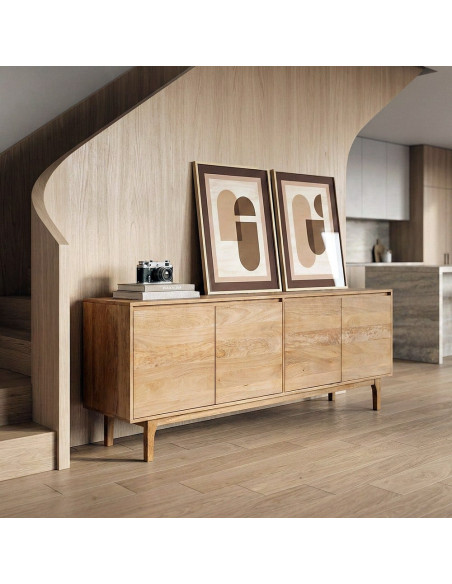 Bahut enfilade bois de manguier naturel 200x45x76 cm Asana
