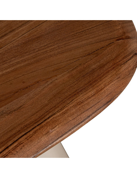 Tables gigognes d’appoint bois d’acacia et fer beige Aubance