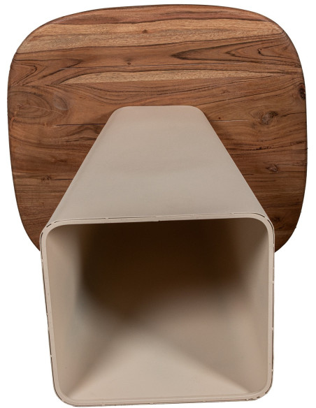 Tables gigognes d’appoint bois d’acacia et fer beige Aubance