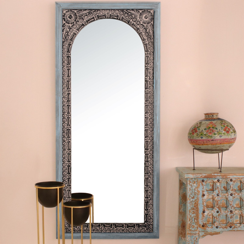 Grand miroir arche bois de manguier...