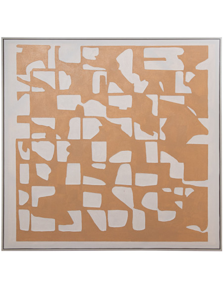 Tableau abstrait terracotta toile encadrée 120x120 cm Solenne