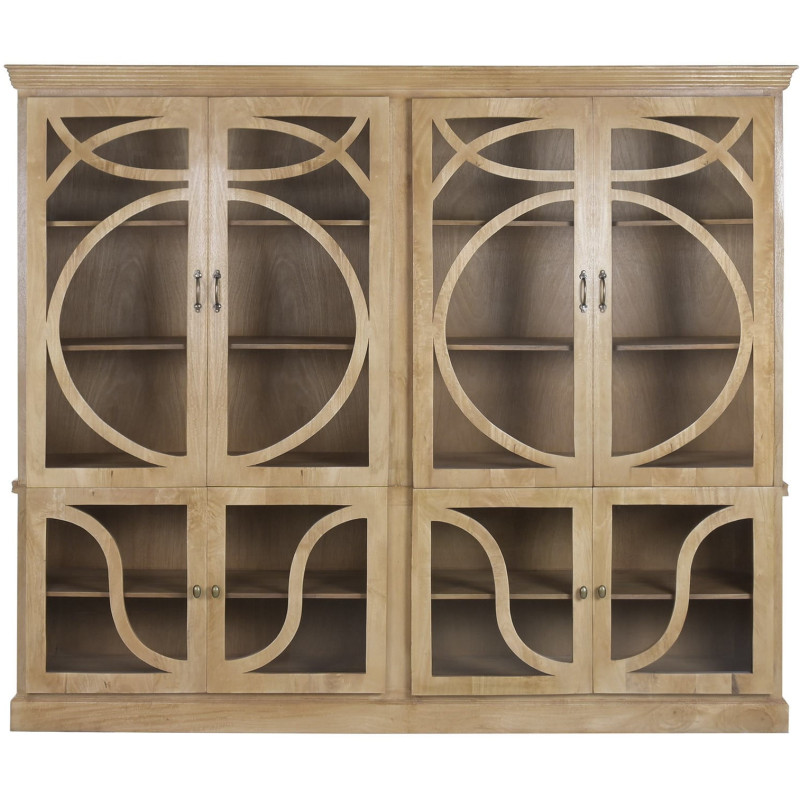 Vitrine vaisselier manguier et verre...