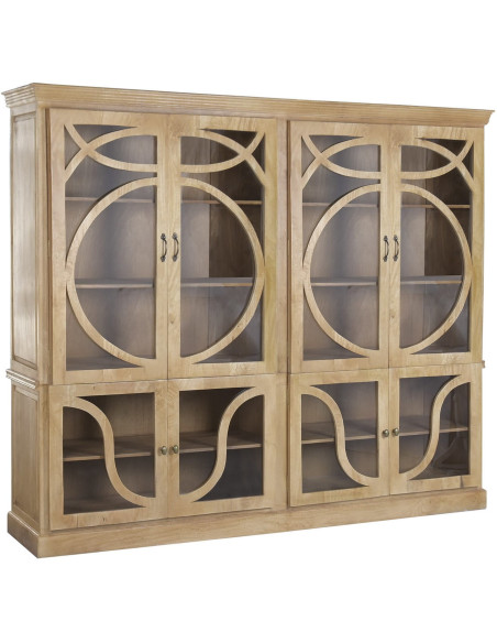 Vitrine vaisselier manguier et verre 240 cm Arcova