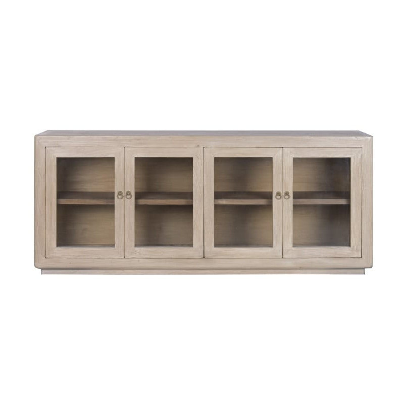 Buffet vitrine orme massif verre 200...