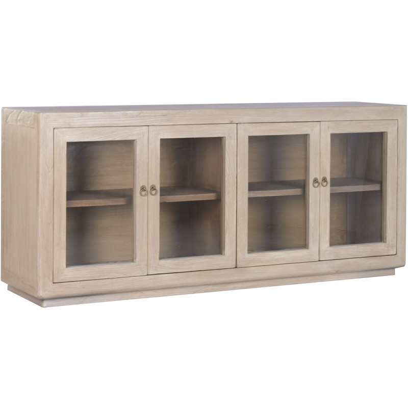 Buffet vitrine orme massif verre 200...