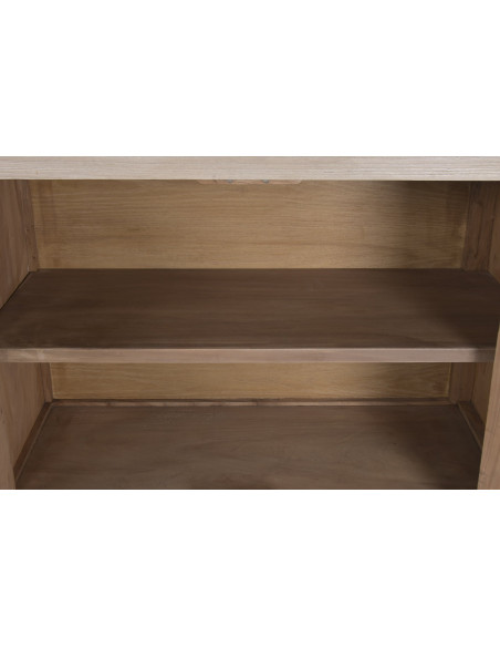 Buffet vitrine orme massif verre 200 cm Valdora