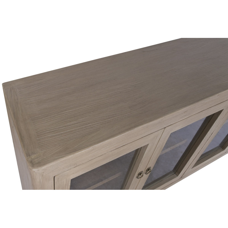 Buffet vitrine orme massif verre 200...