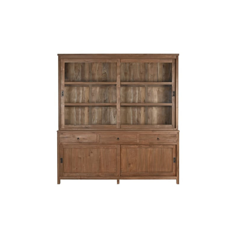 Vaisselier vitrine bois naturel et...