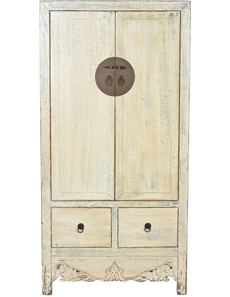 Armoire penderie bois patiné 2 portes 88x52x180 cm Lianora