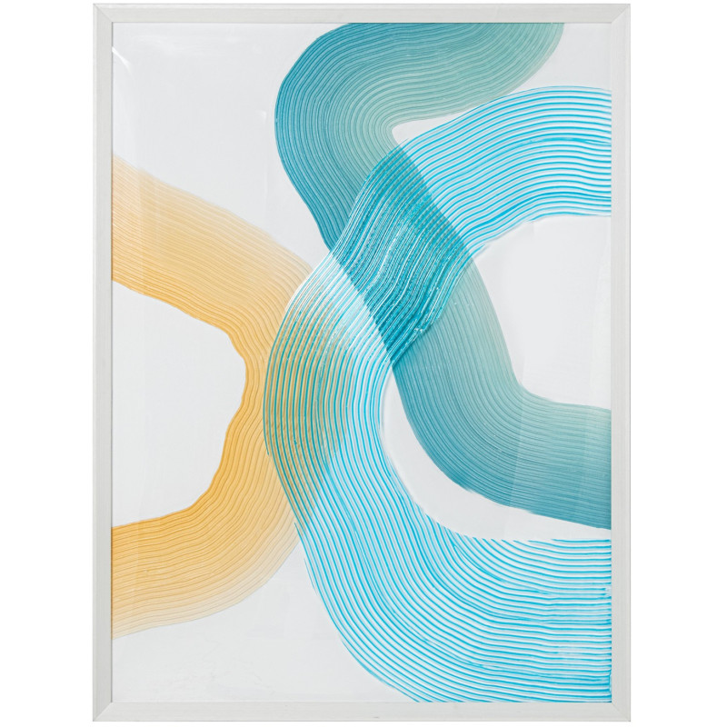Tableau abstrait sur toile bleu et...