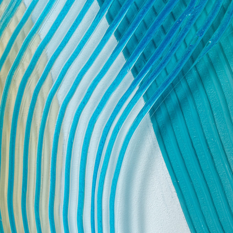 Tableau abstrait sur toile bleu et...