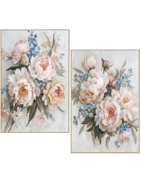 Lot de 2 tableaux floraux 80x120 cm Floriane
