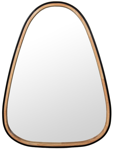 Miroir mural organique bois d’hévéa naturel noir 60x80 cm...