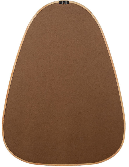 Miroir mural organique bois d’hévéa naturel noir 60x80 cm Liora