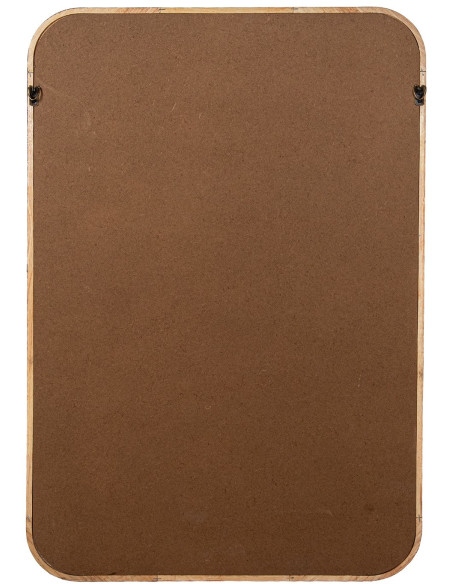 Miroir mural rectangulaire arrondi bois naturel noir 60x89 cm Liora