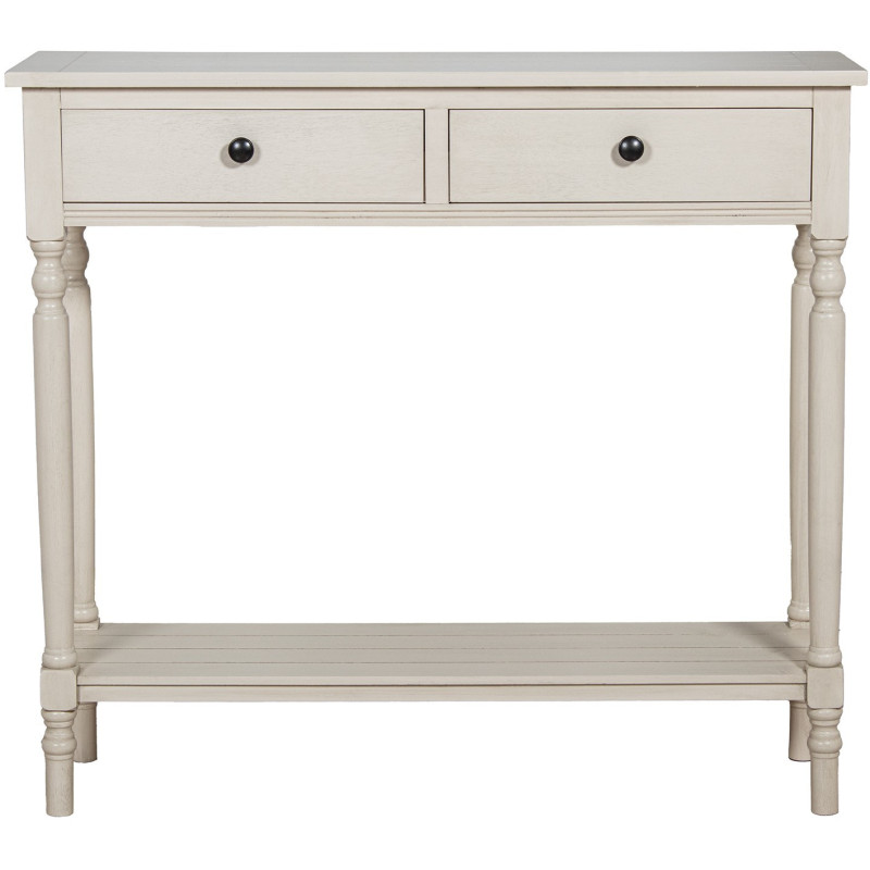 Console d’entrée 2 tiroirs bois blanc...