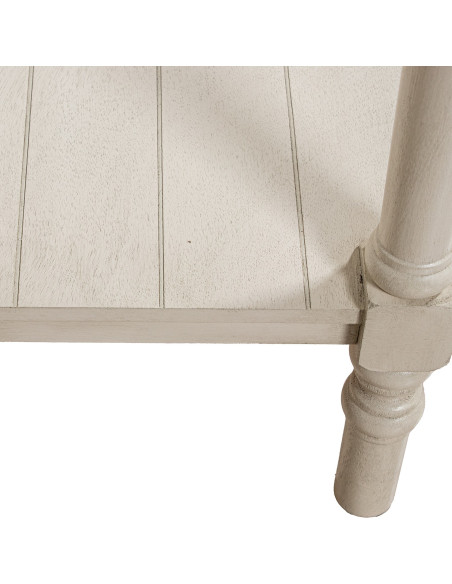 Console d’entrée 2 tiroirs bois blanc cassé Solène