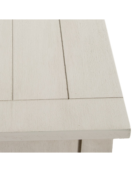 Console d’entrée 2 tiroirs bois blanc cassé Solène