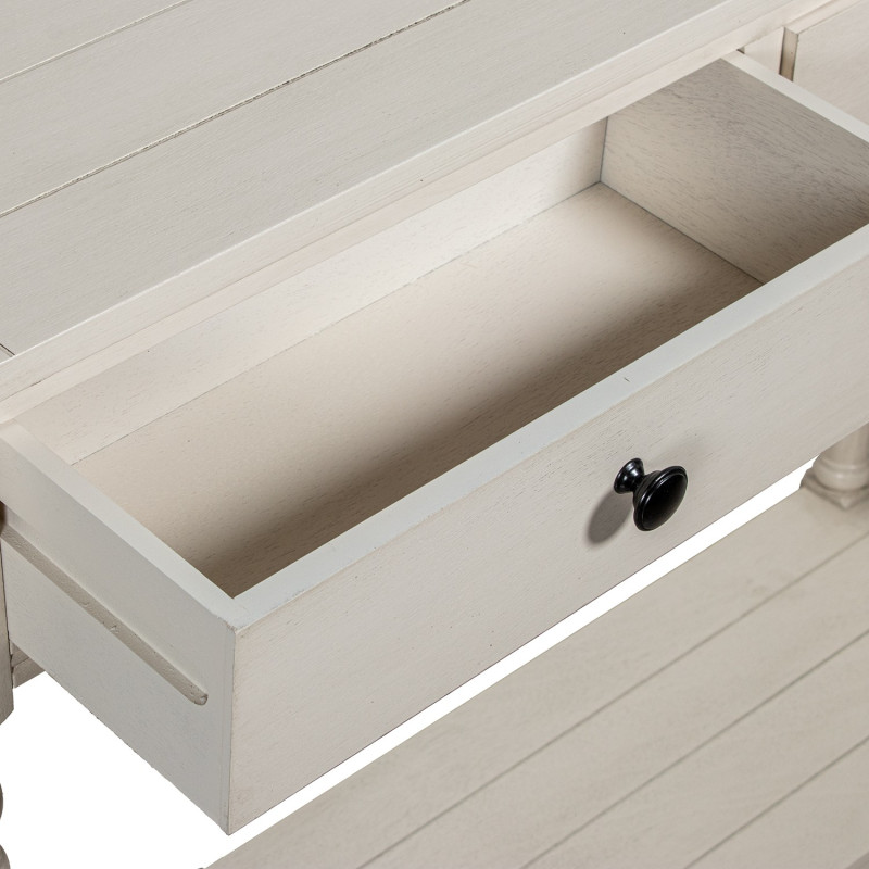 Console d’entrée 2 tiroirs bois blanc...