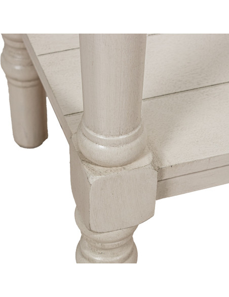 Console d’entrée 2 tiroirs bois blanc cassé Solène