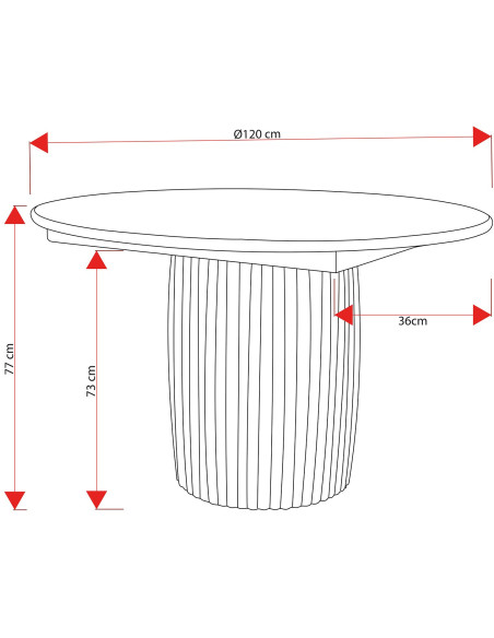Table à manger ronde manguier 120 cm Noria