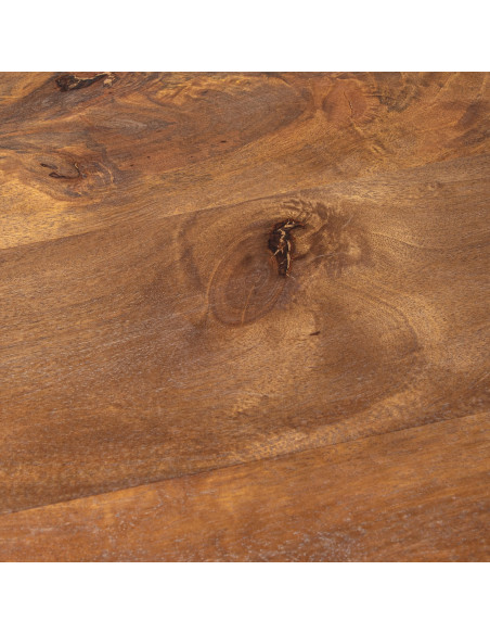 Table à manger ovale manguier noyer métal noir 200x100 cm Caldera
