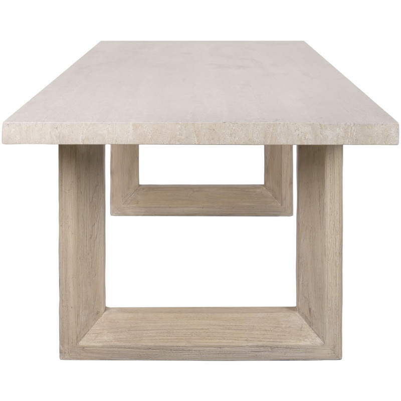 Table à manger travertin et bois...