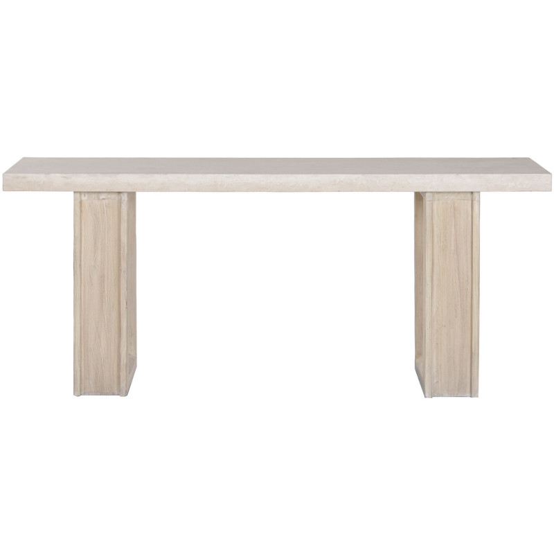 Console en marbre travertin beige et...