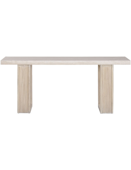Console en marbre travertin beige et orme 180x38 cm Orvane