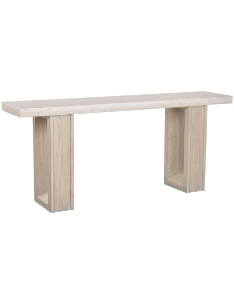 Console en marbre travertin beige et orme 180x38 cm Orvane