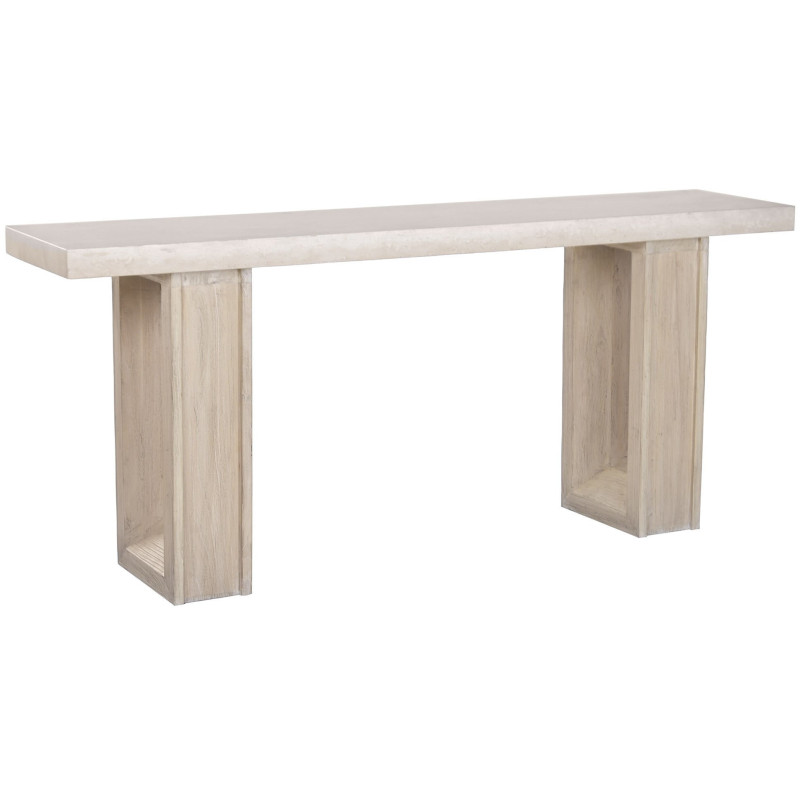 Console en marbre travertin beige et...