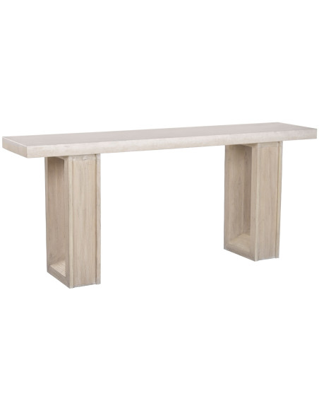 Console en marbre travertin beige et orme 180x38 cm Orvane