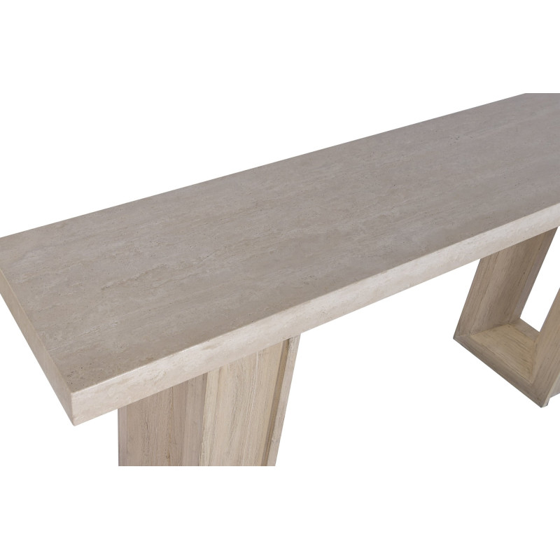 Console en marbre travertin beige et...