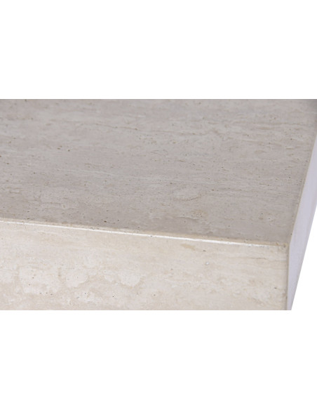 Console en marbre travertin beige et orme 180x38 cm Orvane