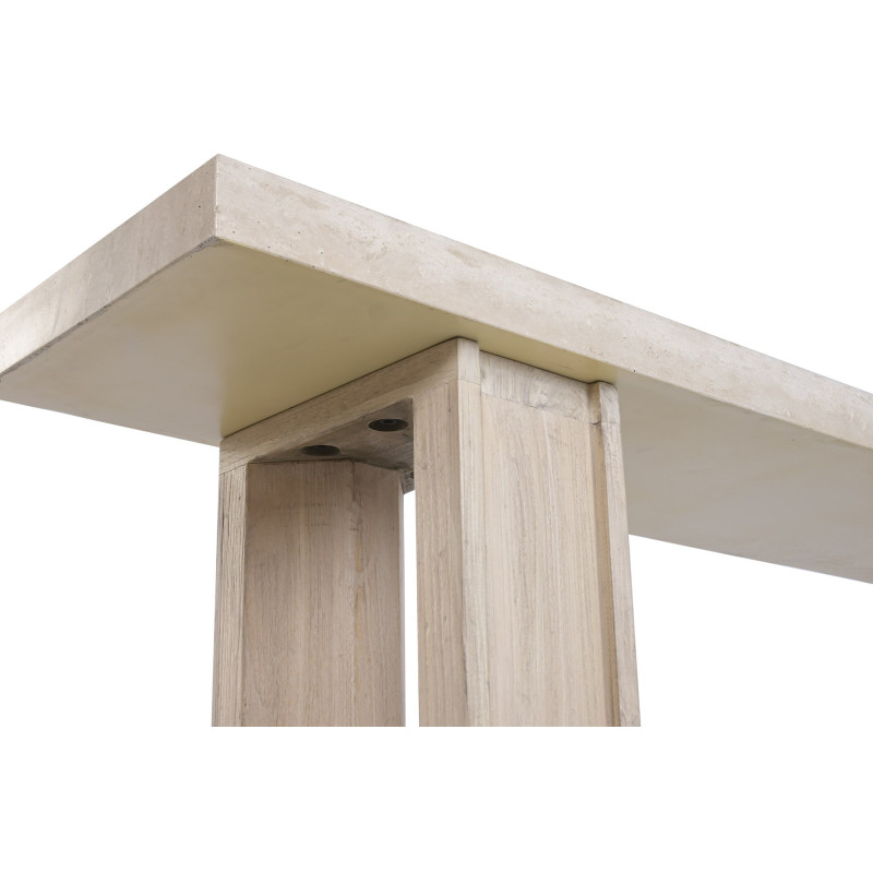 Console en marbre travertin beige et...