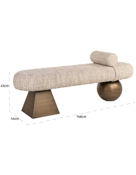 Banc bout de lit beige en tissu 148 cm Alexander Jones