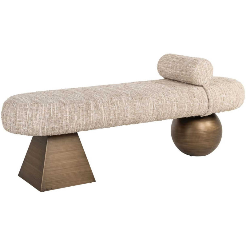 Banc bout de lit beige en tissu 148...