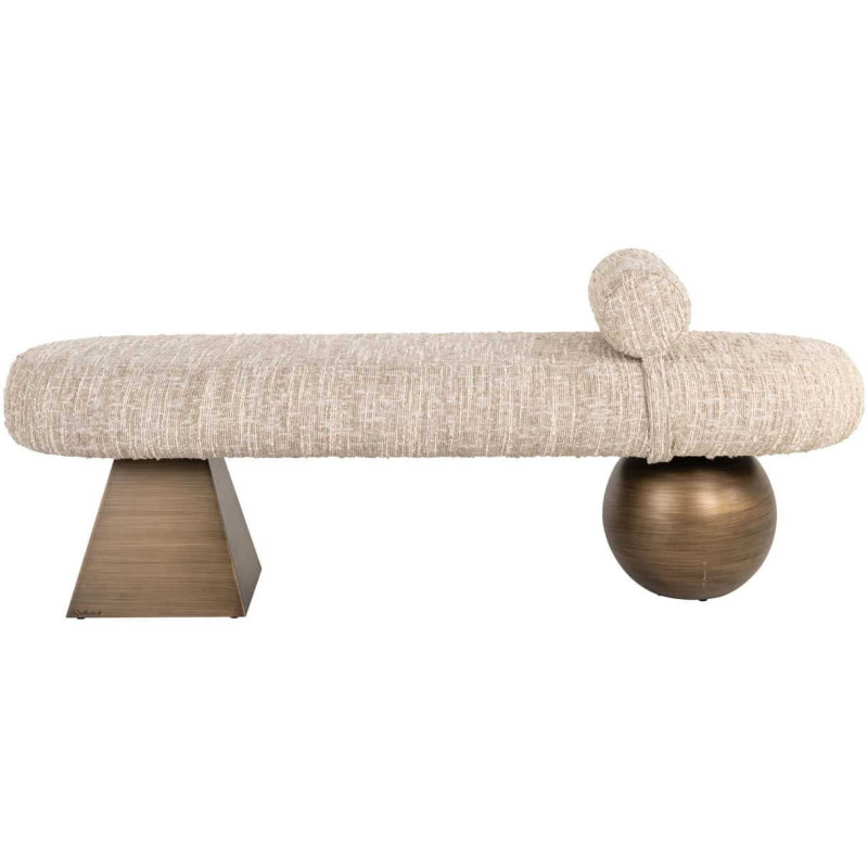 Banc bout de lit beige en tissu 148...