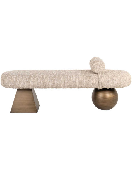 Banc bout de lit beige en tissu 148 cm Alexander Jones