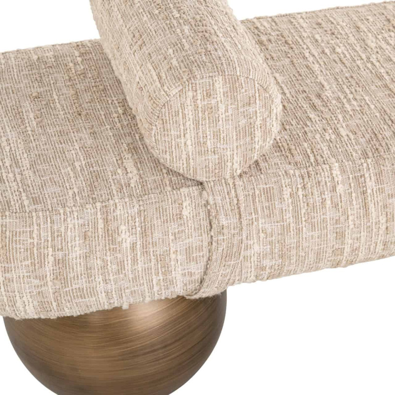 Banc bout de lit beige en tissu 148...