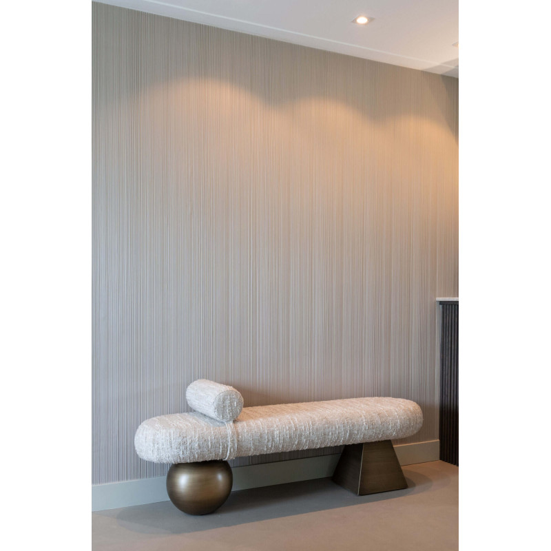 Banc bout de lit beige en tissu 148...