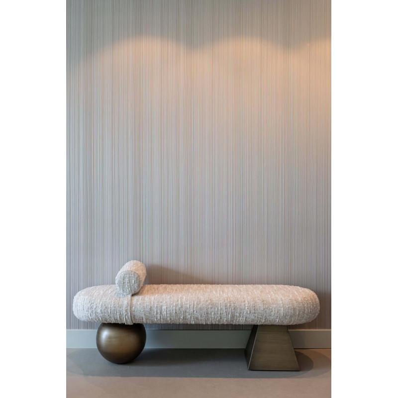 Banc bout de lit beige en tissu 148...