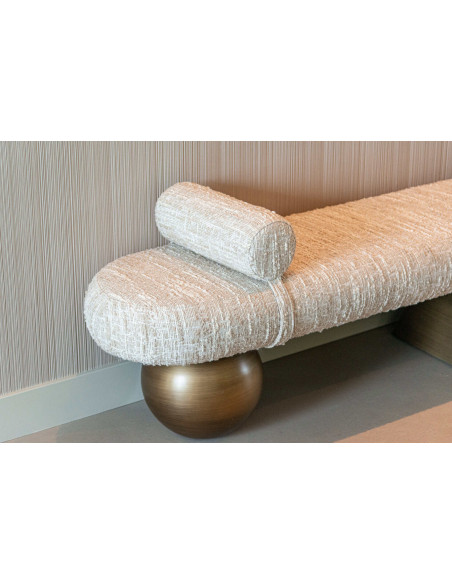 Banc bout de lit beige en tissu 148 cm Alexander Jones