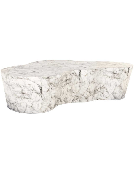 Table basse de jardin effet marbre blanc 151x92 cm Rockyard