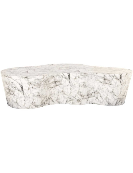 Table basse de jardin effet marbre blanc 151x92 cm Rockyard