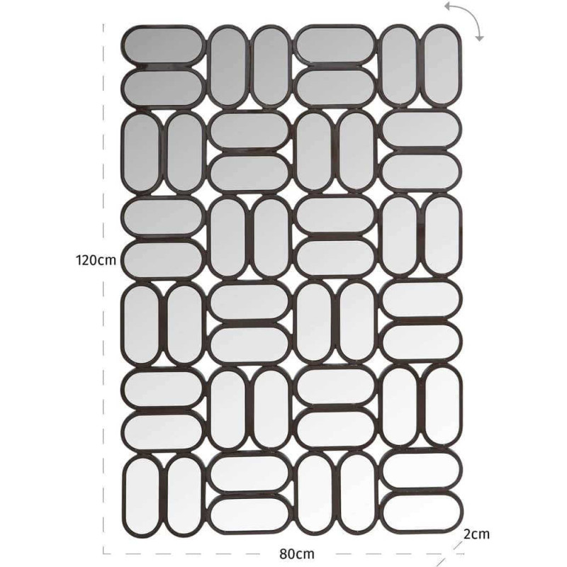 Miroir mural graphique marron 80x120...