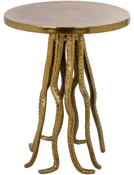 Table d’appoint dorée en aluminium tentacules 41x51 cm Macey