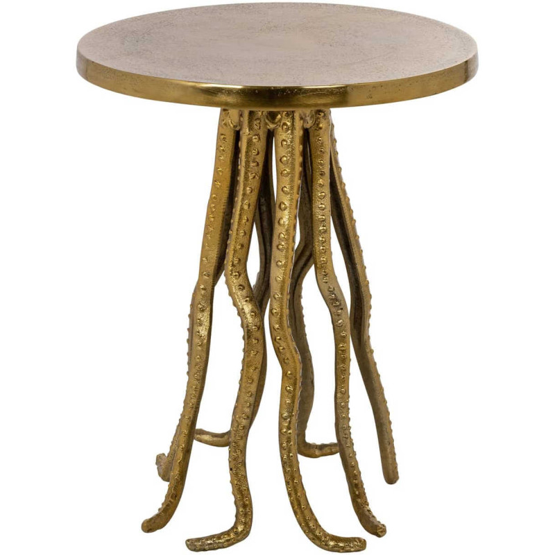 Table d’appoint dorée en aluminium...