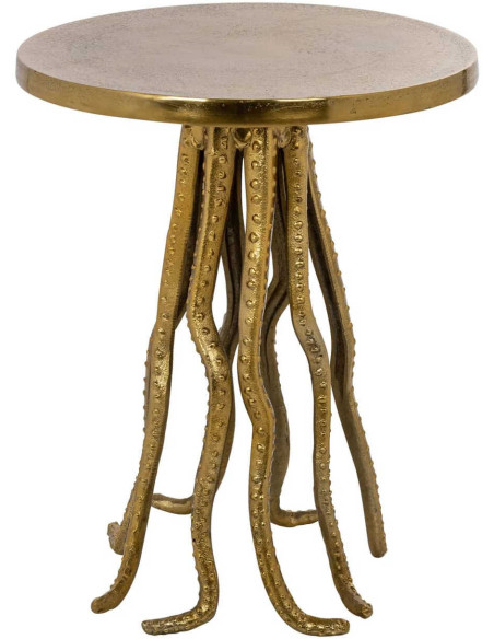 Table d’appoint dorée en aluminium tentacules 41x51 cm Macey