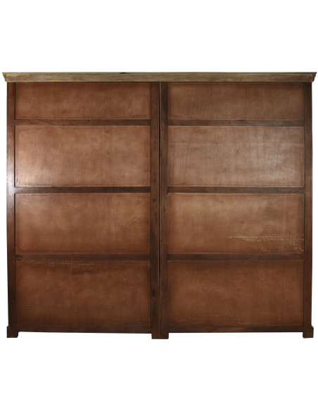 Bibliothèque manguier verre et métal avec échelle 248 cm Lioran
